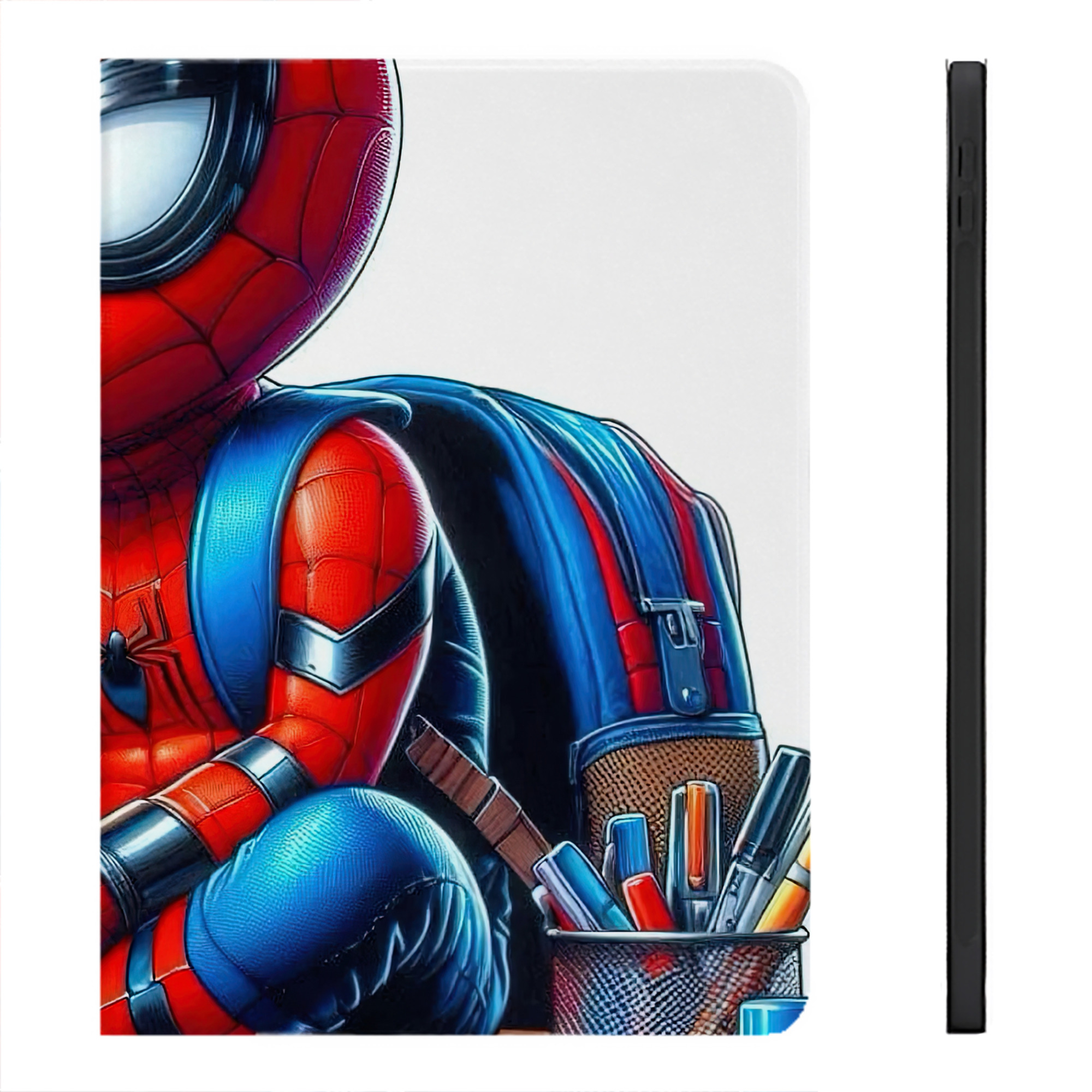 （画像用） Spider Man スパイダーマン IPadケース ペンホルダー付き ブックスタイルデザイン